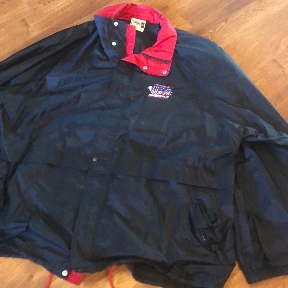 Badger Sport Black & Red Race City windbreaker Jacket in size XXL